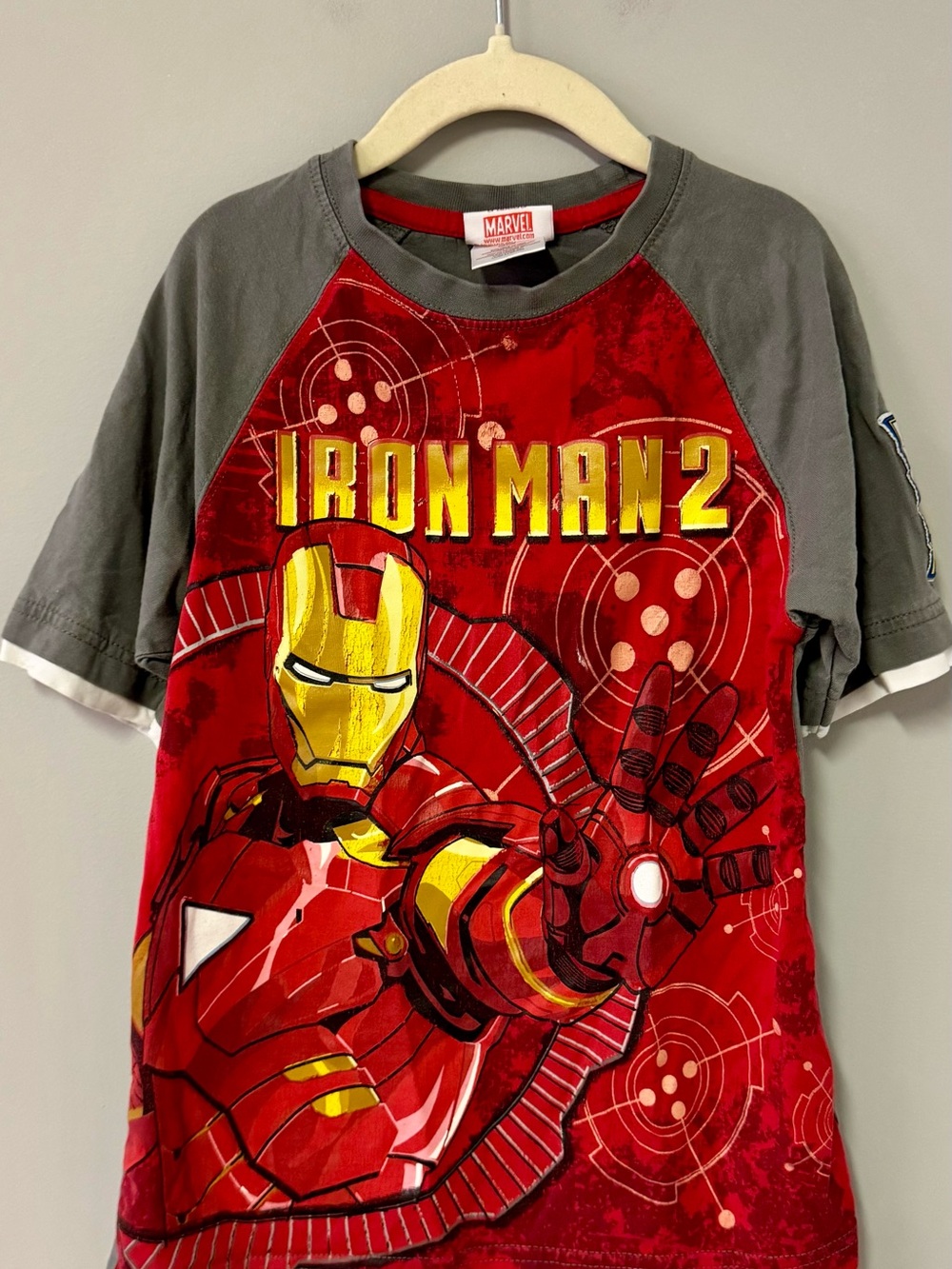 Marvel Iron Man 2 Red & Gray Kids Tee